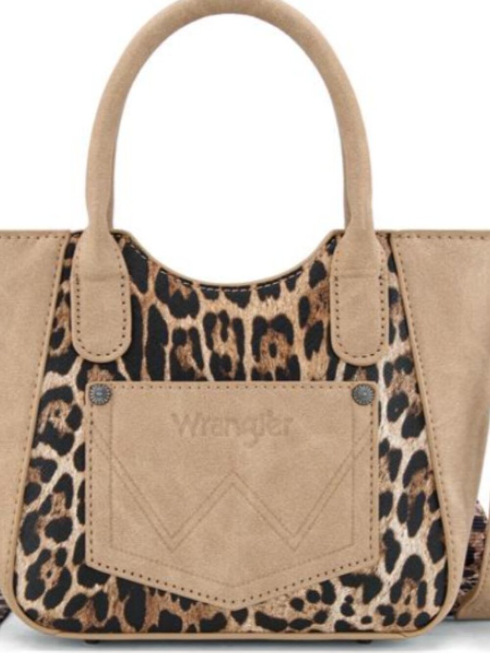 Wrangler Leopard Print Small Tote/Crossbody - Tan NWT - Picture 2 of 4
